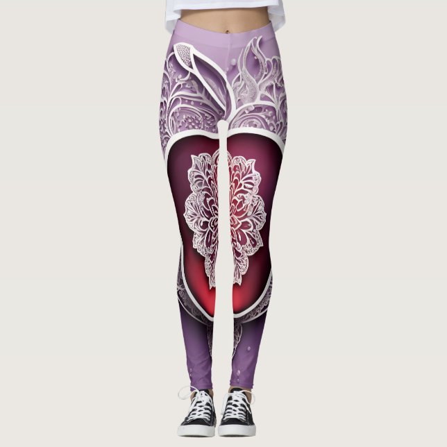 Legging Arte de Lace AI da Silver Apple (Frente)