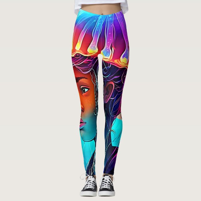 Legging Arte de Miúdas de Água-Viva (Frente)