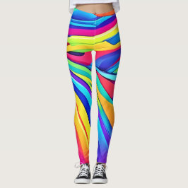 Legging Arte de onda de cor de Abstrato vibrante