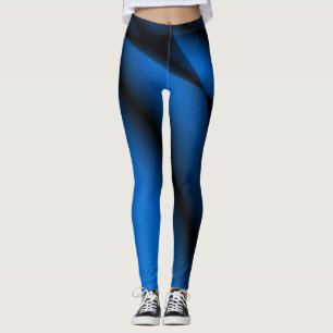 Legging arte de padrão abstrato azul