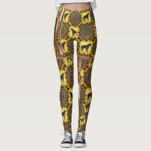 Legging Arte de Padrão de Fusão de Esboço de Leopardo