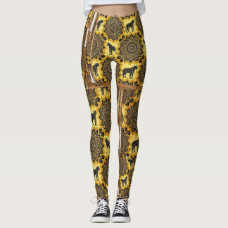 Legging Arte de Padrão de Fusão de Esboço de Leopardo