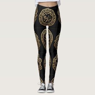 Legging Arte de Padrão de Glifo Sombra de Jaguar