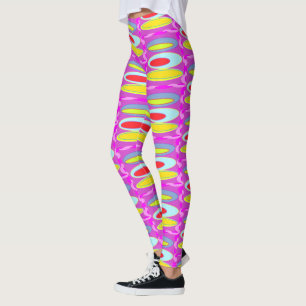 Legging Arte de padrão oval em cores mistas, moderno bril