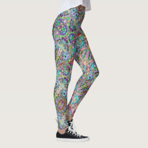 Legging Arte de Padrão Pintado à Mão e Digitalmente 10
