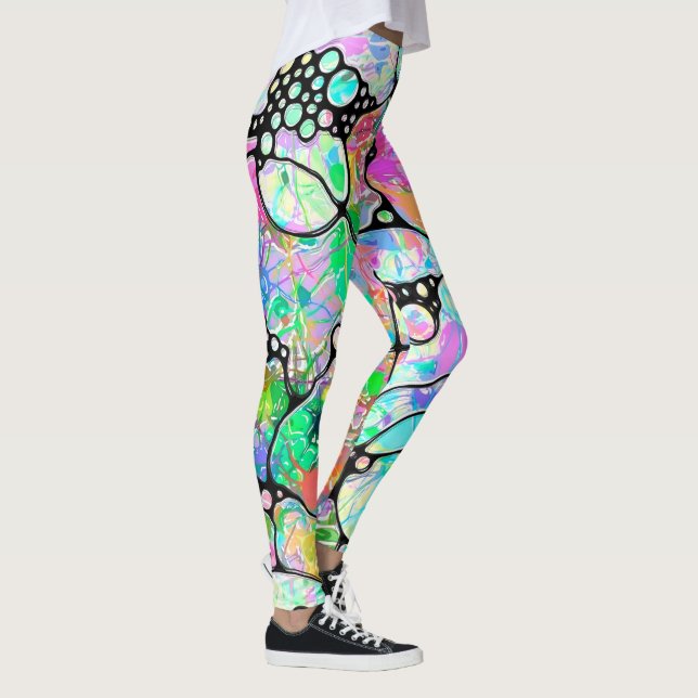 Legging Arte de Padrão Pintado à Mão e Digitalmente 31 (Direita)