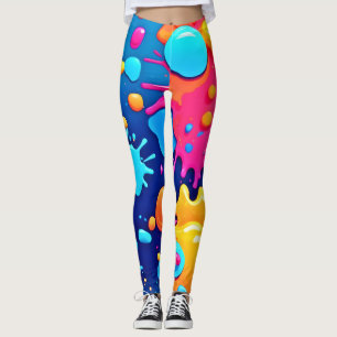 Legging Arte de Pintura de Arco-Íris