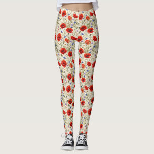 Legging Arte de Prado de Papoula Pinturesca