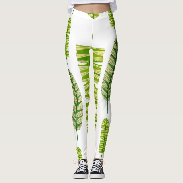 Legging Arte de praia tropical (Frente)
