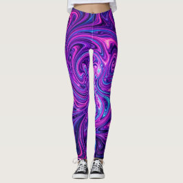 Legging Arte de Redemoinho Cósmico Neon