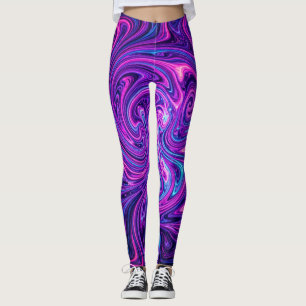 Legging Arte de Redemoinho Cósmico Neon