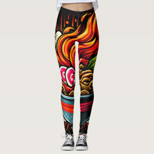 Legging Arte de Rua de Ramen Japonês Apimentado