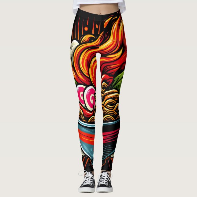 Legging Arte de Rua de Ramen Japonês Apimentado (Frente)