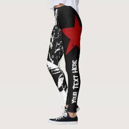 Legging Arte de Rua Personalizada do Skeleton Punk Rock