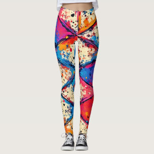 Legging Arte de Splatter de Triângulo Vibrante
