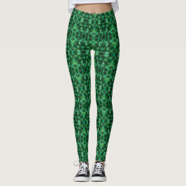 Legging Arte de Tinta Alcoólica Abstrata Oasis Verde