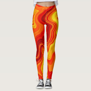 Legging Arte de Topografia Abstrata Ardente