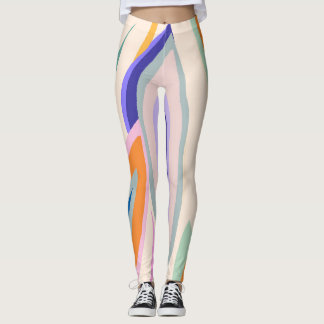 Legging Arte de Verão: Padrão de Colagem Criativa