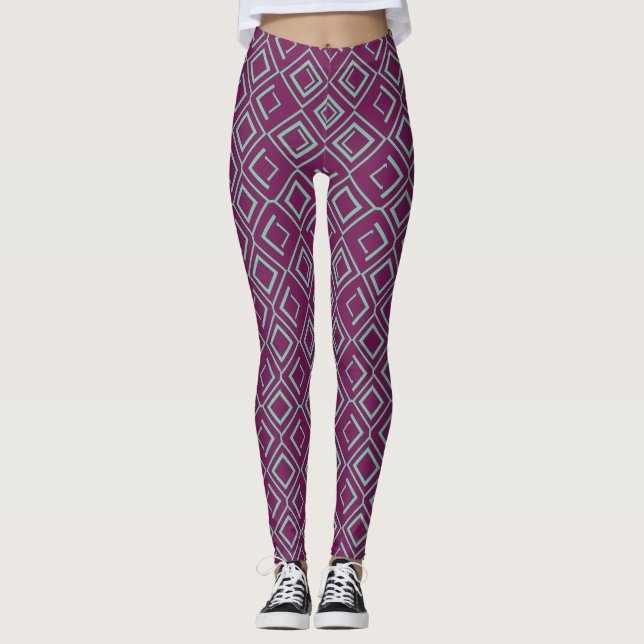 Legging Arte Deco Roxa  (Frente)