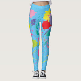 Legging Arte Digital Colorida Abstrato Azul Legal