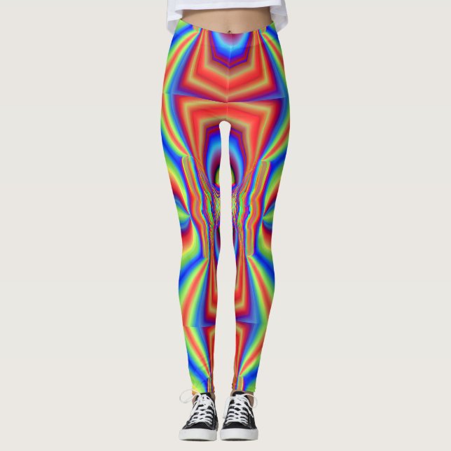 Legging Arte Digital de Interseção Dimensional (Frente)