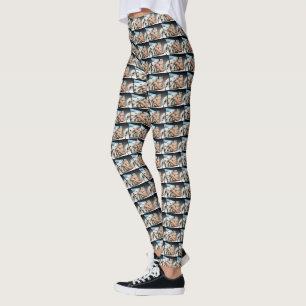 Legging Arte Dimensional De Cão Branco    
