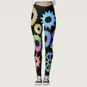 Legging Arte do arco-íris steampunk metal