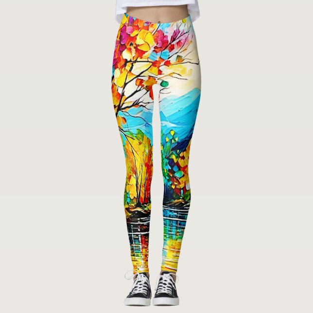 Legging Arte do Lago Rainbow Autumn (Frente)
