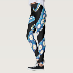 Legging Arte do Octopus de Kraken Azul