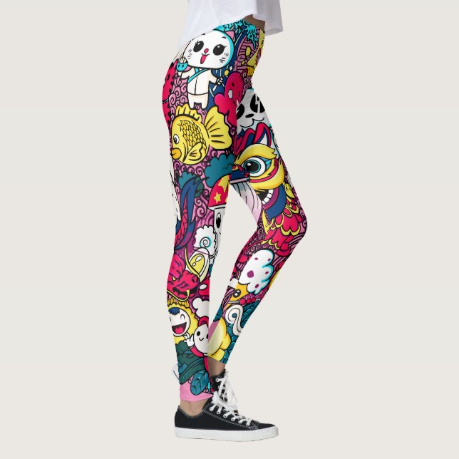 Legging Arte Doodle Japonesa (Direita)