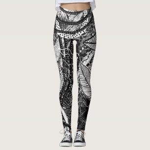 Legging Arte em Camadas Preto e Branco Almost Everywhere 1
