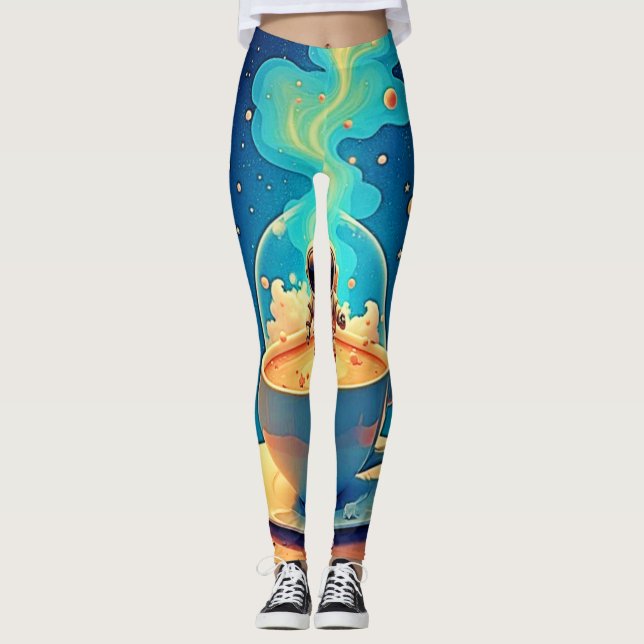 Legging Arte Espacial Café Astronauta (Frente)