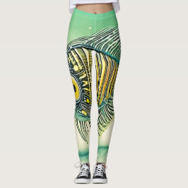 Legging Arte Estilizada de Peixes