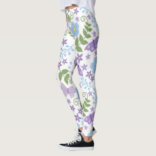 Legging Arte Floral Borboleta Flor Floral Botânica