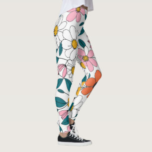 Legging arte floral colorida