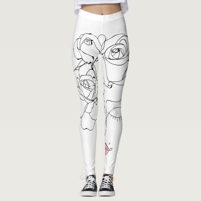 Legging Arte Floral: Mulher Mínima. (Frente)