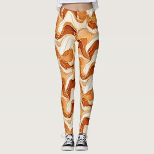 Legging Arte Fluida com Acento Dourado - Mármore Siena (12