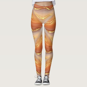 Legging Arte Fluida com Acento Dourado - Mármore Siena (9)