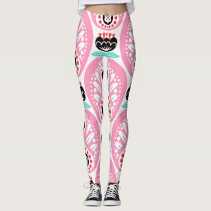 Legging Arte Folclórica Escandinávia: Sem Costura Nórdica.