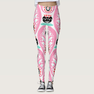 Legging Arte Folclórica Escandinávia: Sem Costura Nórdica.