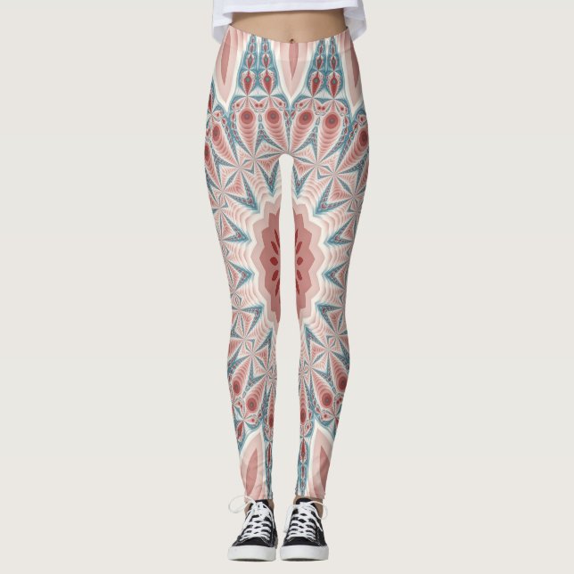 Legging Arte Fractal do Caleidoscópio Moderno em greve (Frente)