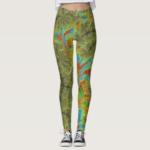 Legging Arte Fractal Espiral Trippy Psicedélica