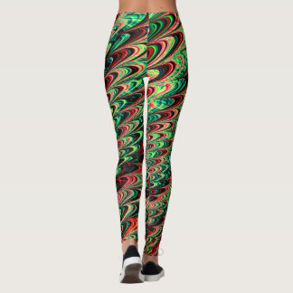 Legging Arte fractal funky boêmio ondulado e alucinante