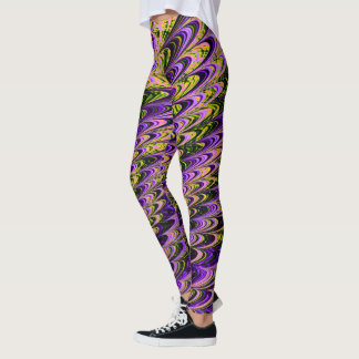 Legging Arte fractal funky boêmio ondulado e alucinante