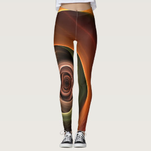 Legging Arte fractal moderna em cores quentes abstratas em