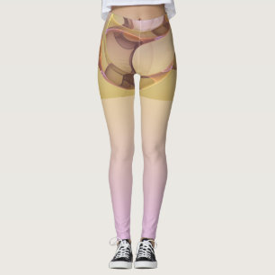 Legging Arte Fractal Rosa Dourado Moderno Abstrato