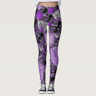 Legging Arte Fractal Roxa Monocromática
