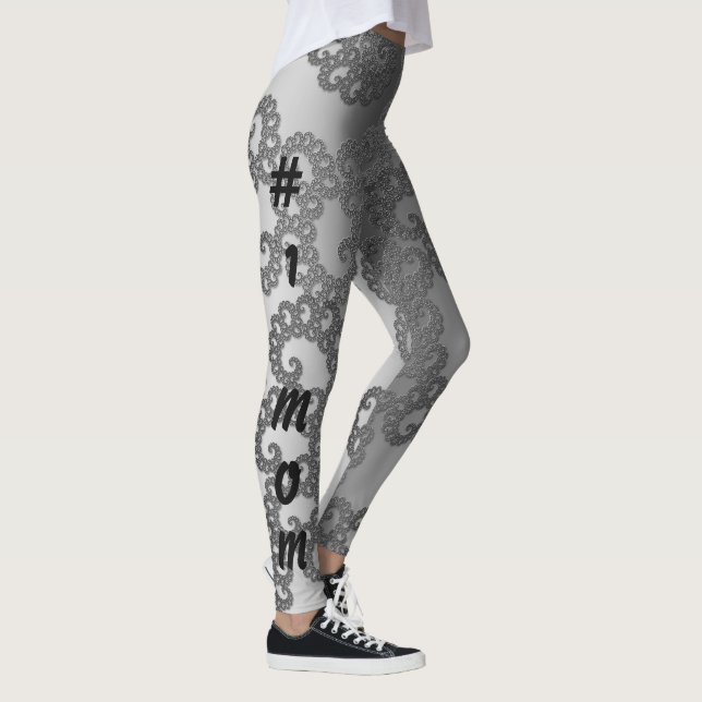 Legging Arte Fractal Silver #1 Mãe (Direita)