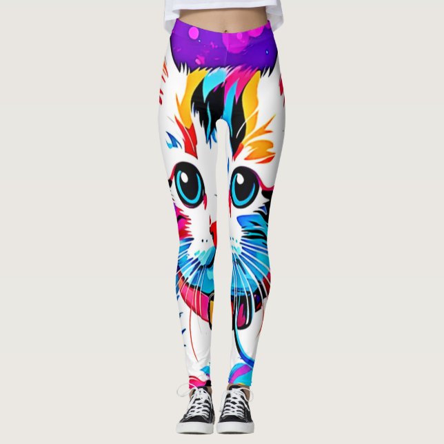 Legging Arte Gatinho Colorida (Frente)