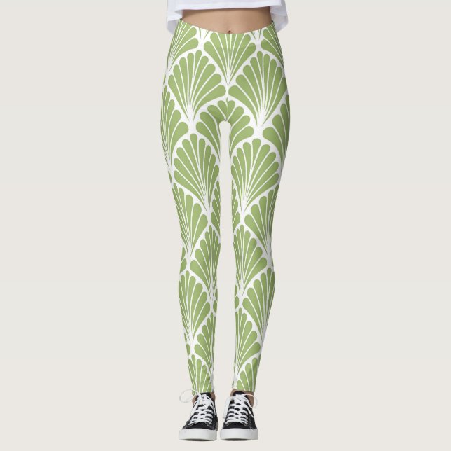 Legging Arte Geométrica Deco, padrão sem costura (Frente)